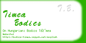 timea bodics business card